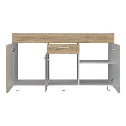 Gabinete Inferior Avorin Macadamia Y Blanco 150 Cm