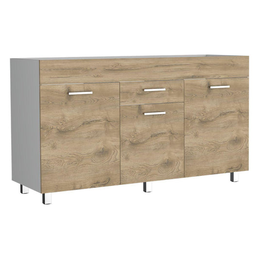Gabinete Inferior Avorin Macadamia Y Blanco 150 Cm