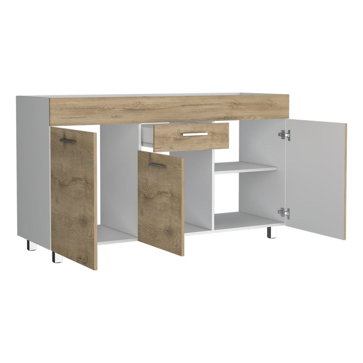 Gabinete Inferior Avorin Macadamia Y Blanco 150 Cm