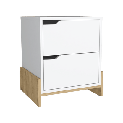 Mesa De Noche Syvana Blanco Y Macadamia