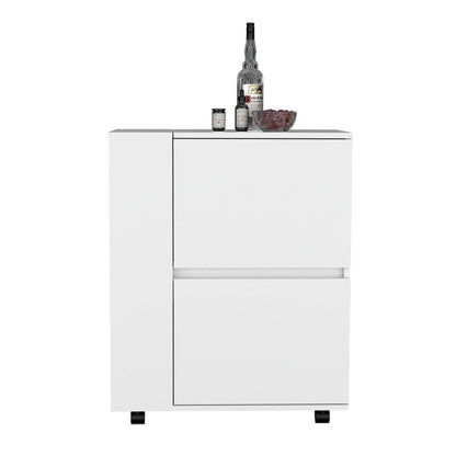 Bar Glass, Blanco, Con Tres Puertas Abatibles