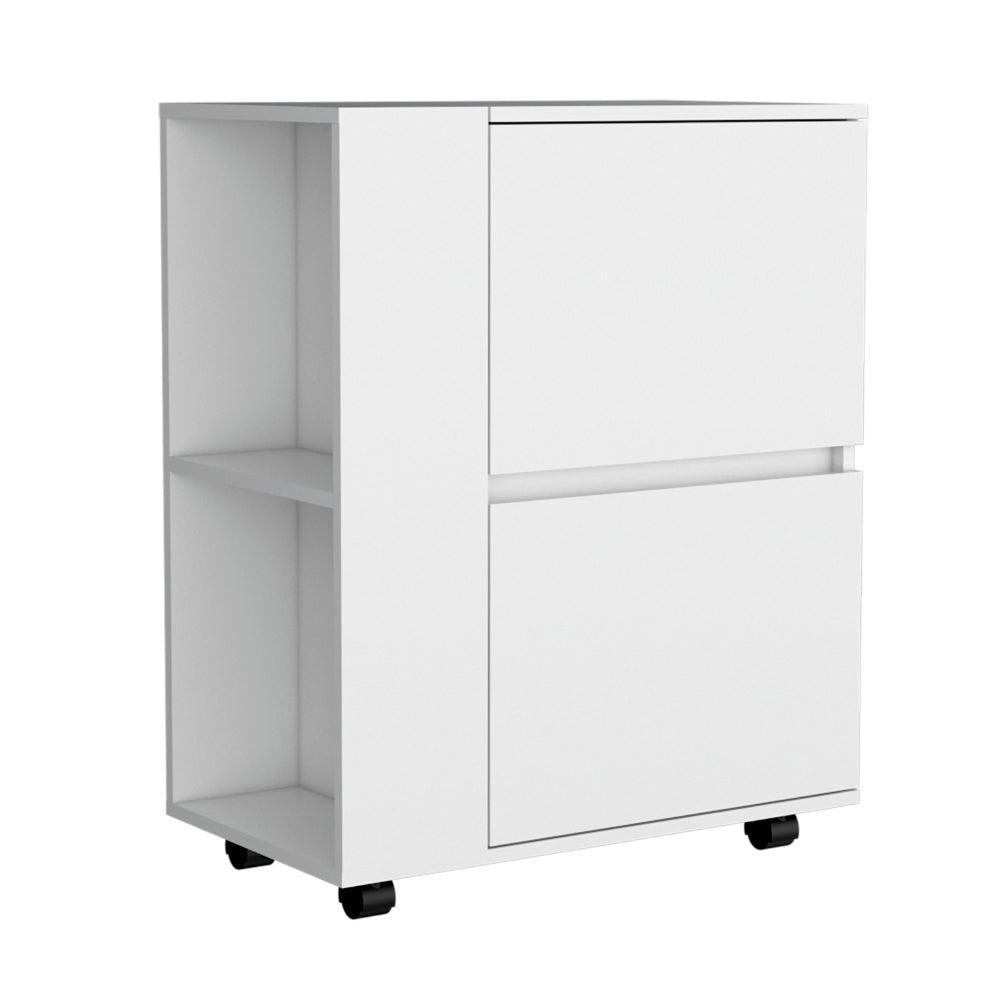 Bar Glass, Blanco, Con Tres Puertas Abatibles