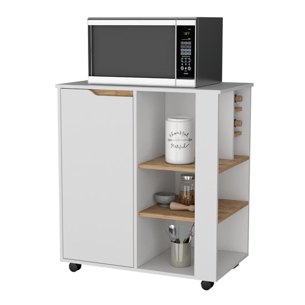 Modulo Microondas Syley, Blanco Y Macadamia, Amplios Espacios Para Almacenamiento