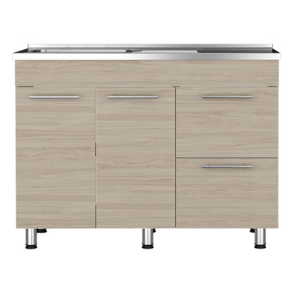 Gabinete Inferior Poret Nacar Y Blanco 120 Cm