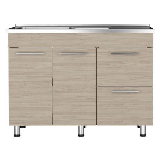 Gabinete Inferior Poret Nacar Y Blanco 120 Cm