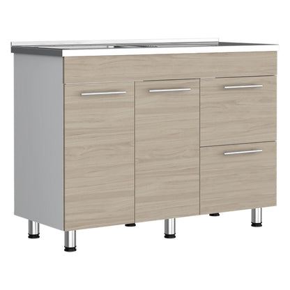 Gabinete Inferior Poret Nacar Y Blanco 120 Cm