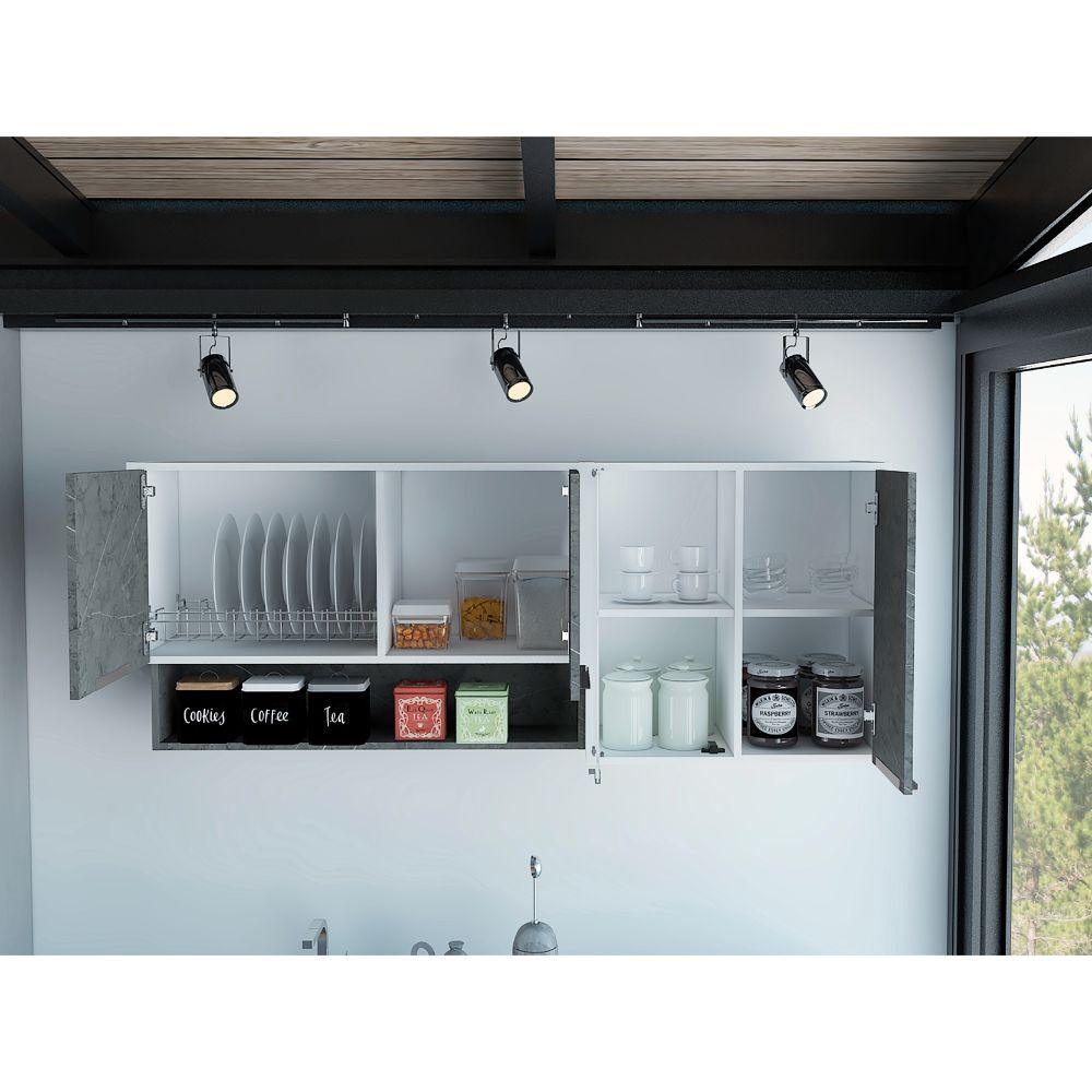 Gabinete Superior Almend Blanco Y Gris 150 Cm