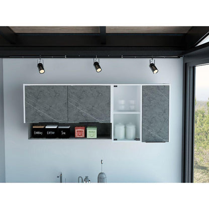 Gabinete Superior Almend Blanco Y Gris 150 Cm