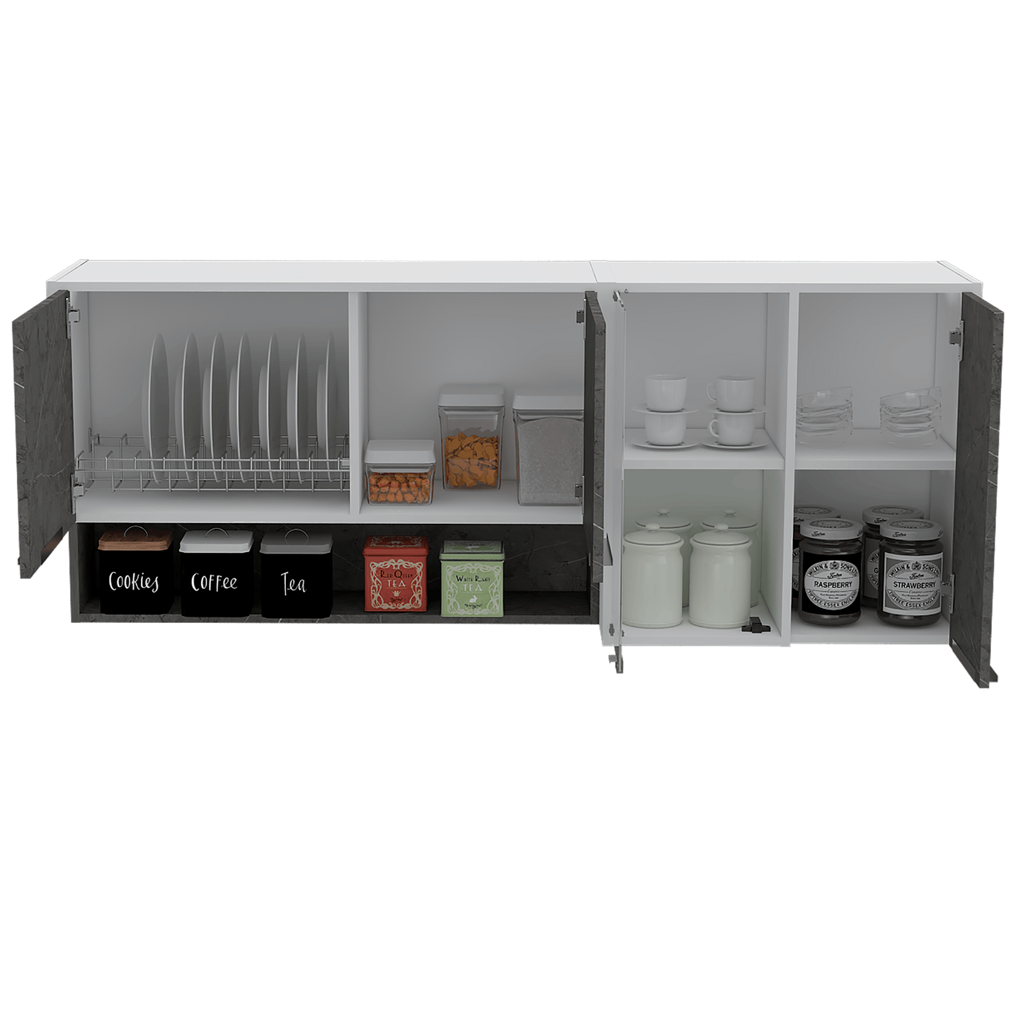Gabinete Superior Almend Blanco Y Gris 150 Cm