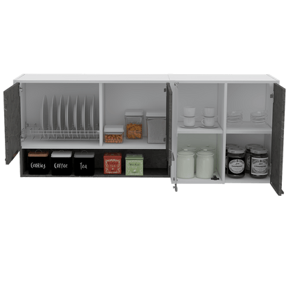 Gabinete Superior Almend Blanco Y Gris 150 Cm