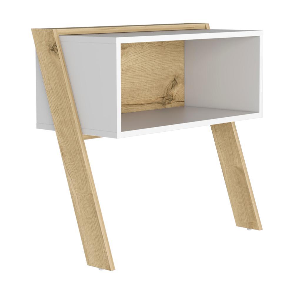 Mesa De Noche Dihana Duna Y Blanco
