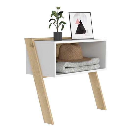 Mesa De Noche Dihana Duna Y Blanco