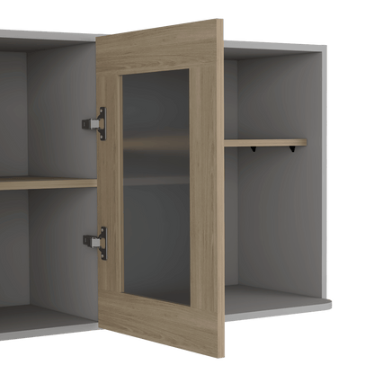 Modulo Superior De Cocina Kitchen Vionel  Gris Y Rovere 150 Cm