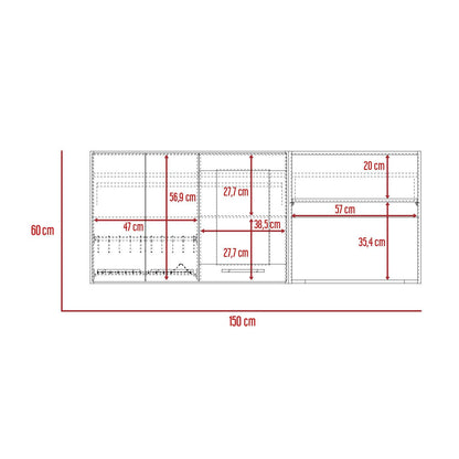 Modulo Superior De Cocina Kitchen Vionel  Gris Y Rovere 150 Cm