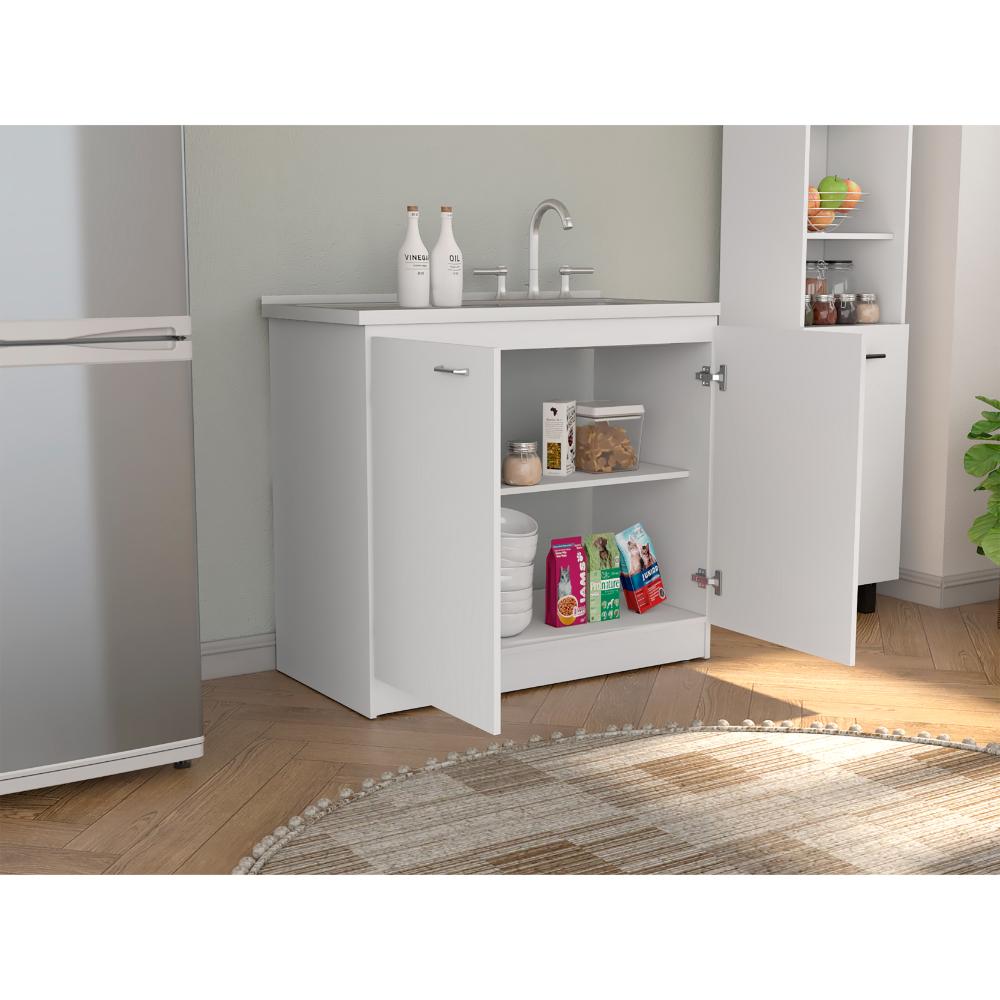 Gabinete Inferior Shelf Blanco 100 Cm