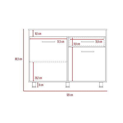 Modulo Inferior Kitchen Niko  Blanco Duna 120 Cm