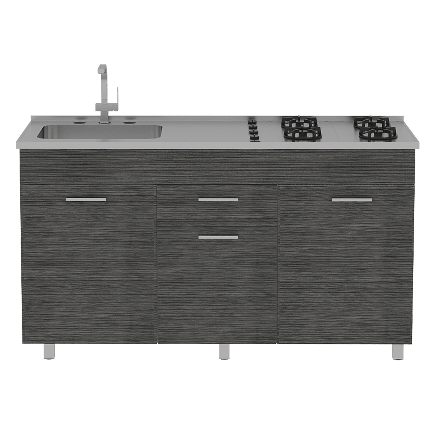 Gabinete Inferior Avorin Gris Y Blanco 150 Cm