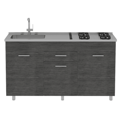 Gabinete Inferior Avorin Gris Y Blanco 150 Cm