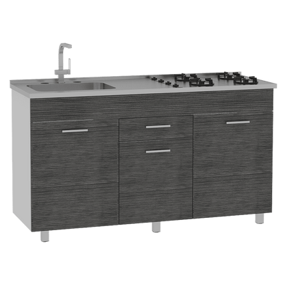 Gabinete Inferior Avorin Gris Y Blanco 150 Cm