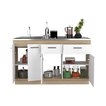 Gabinete Inferior Gelapa Blanco Y Rovere  150 Cm