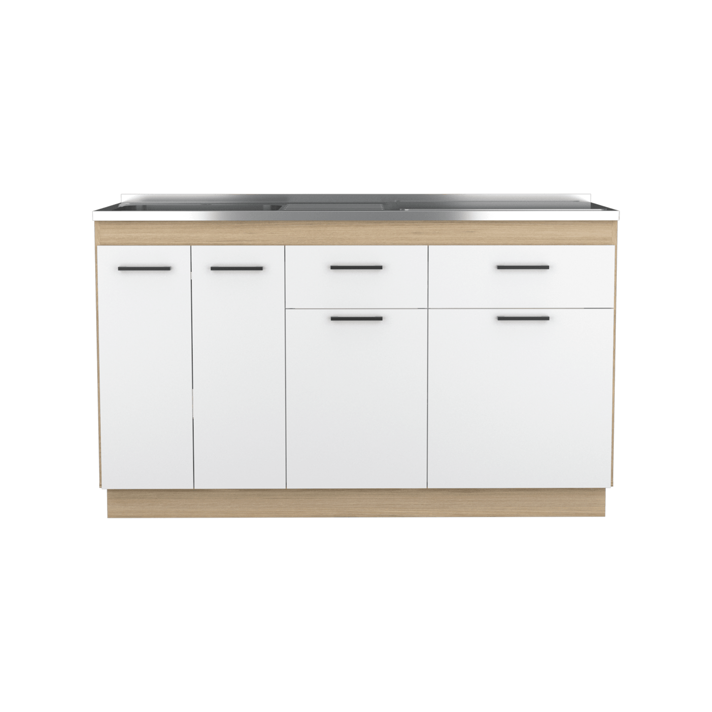 Gabinete Inferior Gelapa Blanco Y Rovere  150 Cm