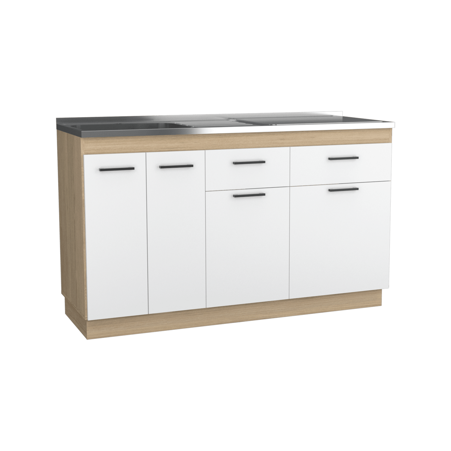 Gabinete Inferior Gelapa Blanco Y Rovere  150 Cm