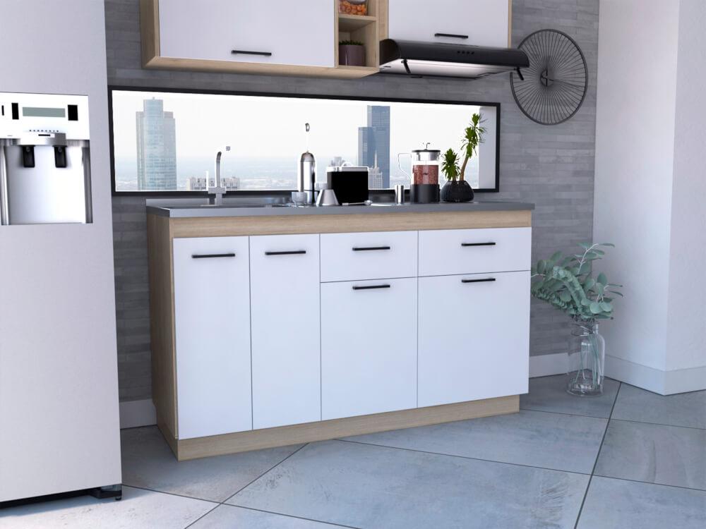 Gabinete Inferior Gelapa Blanco Y Rovere  150 Cm