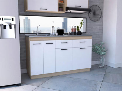 Gabinete Inferior Gelapa Blanco Y Rovere  150 Cm