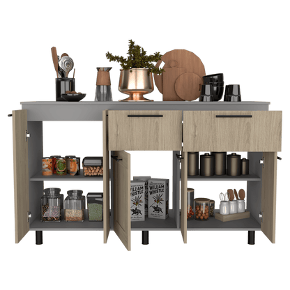 Modulo Inferior Kitchen Vionel  Gris Rovere 150 Cm