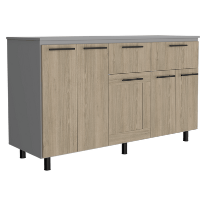 Modulo Inferior Kitchen Vionel  Gris Rovere 150 Cm