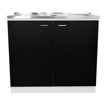 Gabinete Inferior Shelf Wengue Y Blanco 100 Cm