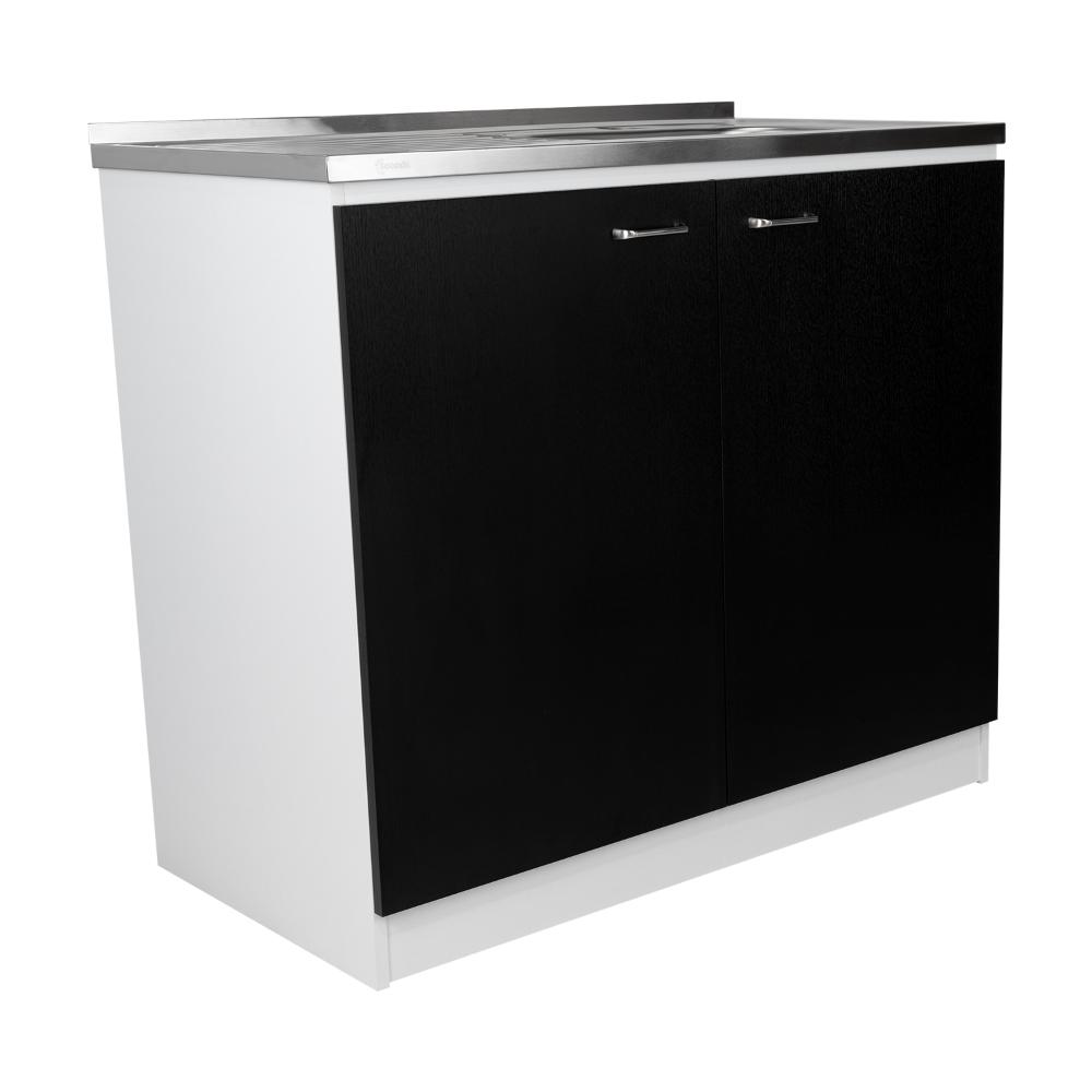 Gabinete Inferior Shelf Wengue Y Blanco 100 Cm