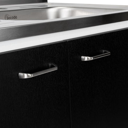 Gabinete Inferior Shelf Wengue Y Blanco 100 Cm