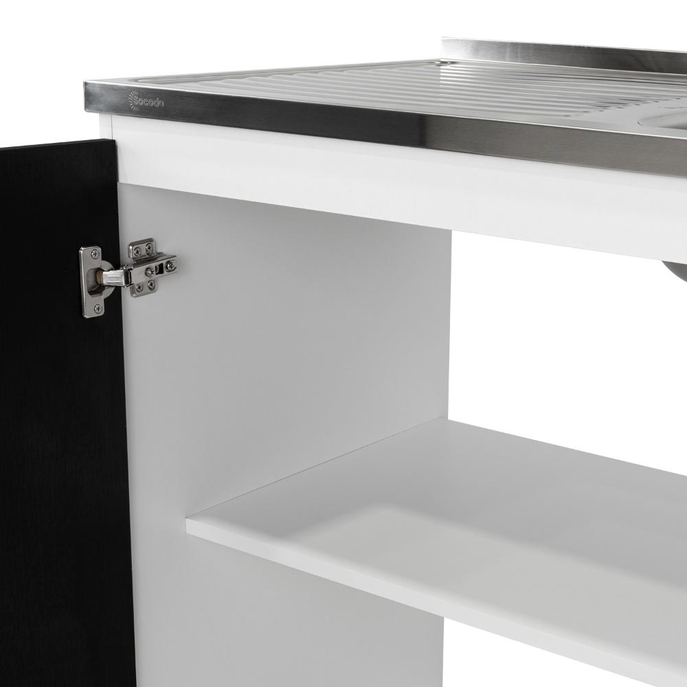 Gabinete Inferior Shelf Wengue Y Blanco 100 Cm