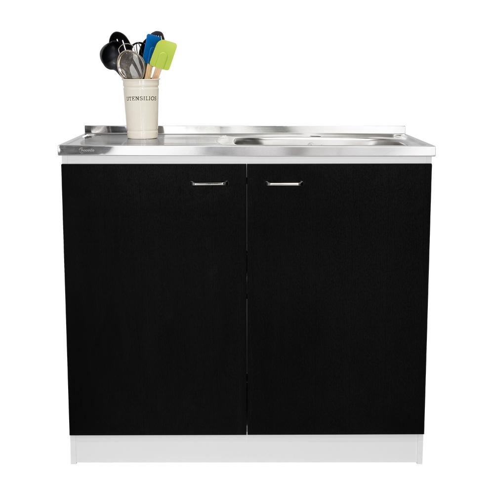 Gabinete Inferior Shelf Wengue Y Blanco 100 Cm
