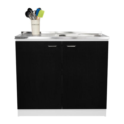 Gabinete Inferior Shelf Wengue Y Blanco 100 Cm