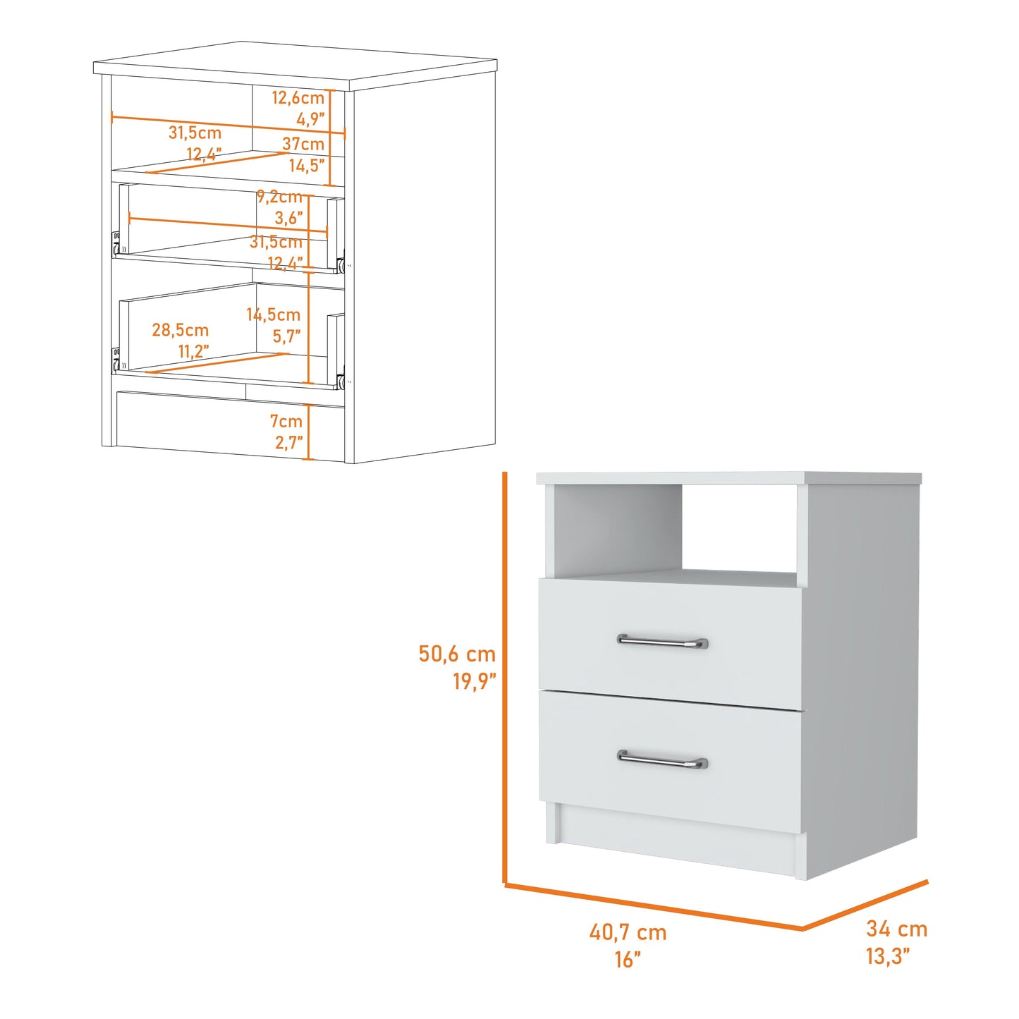 Mesa De Noche Shelf Blanco