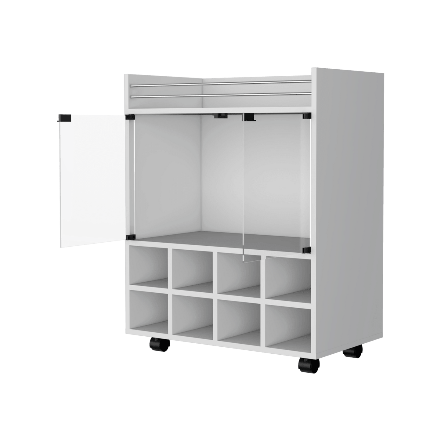 Bar Kymora, Blanco, Con Espacio Para Organizar Licores U Objetos Decorativos