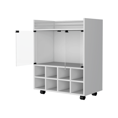 Bar Kymora, Blanco, Con Espacio Para Organizar Licores U Objetos Decorativos