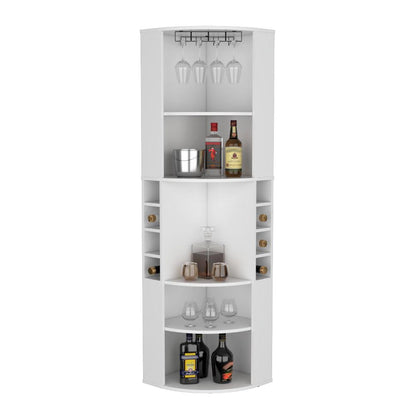 Bar Esquinero Alenor, Blanco, Con Espacio Para Organizar Licores