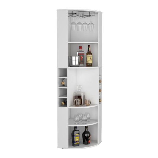 Bar Esquinero Alenor, Blanco, Con Espacio Para Organizar Licores