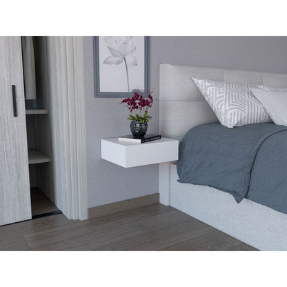 Mesa De Noche Flotante Jumira 40 Blanco