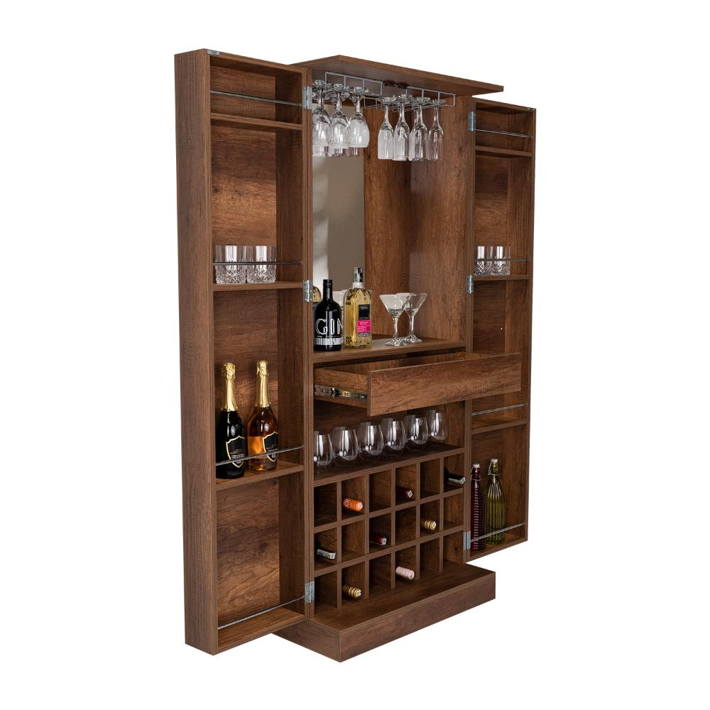 Bar Orvia Con Espejo Alto  Caramelo