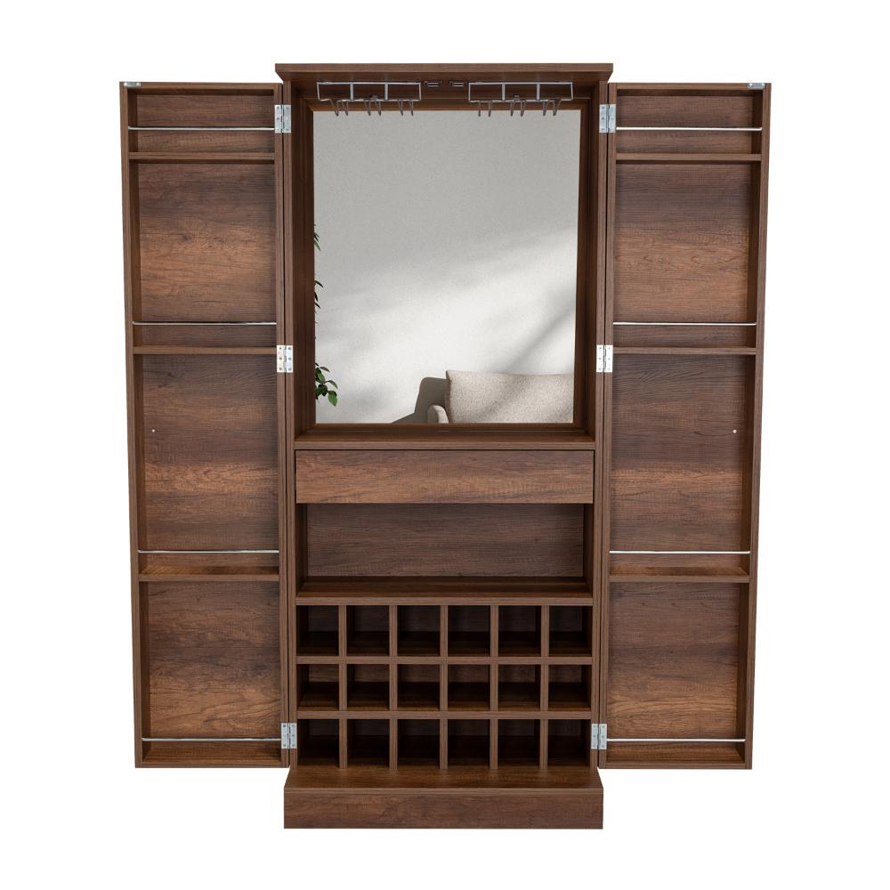 Bar Orvia Con Espejo Alto  Caramelo