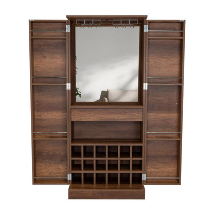 Bar Orvia Con Espejo Alto  Caramelo