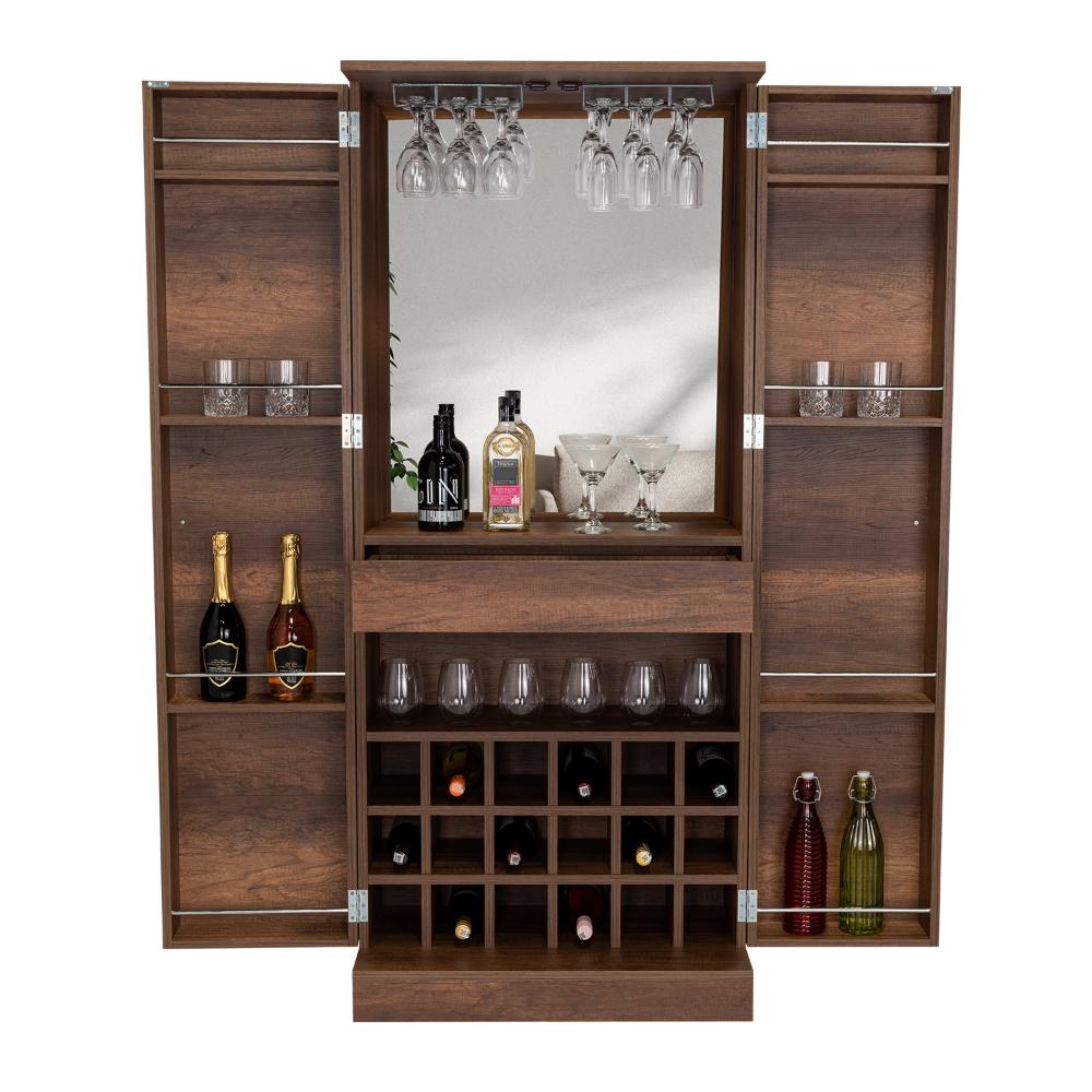 Bar Orvia Con Espejo Alto  Caramelo