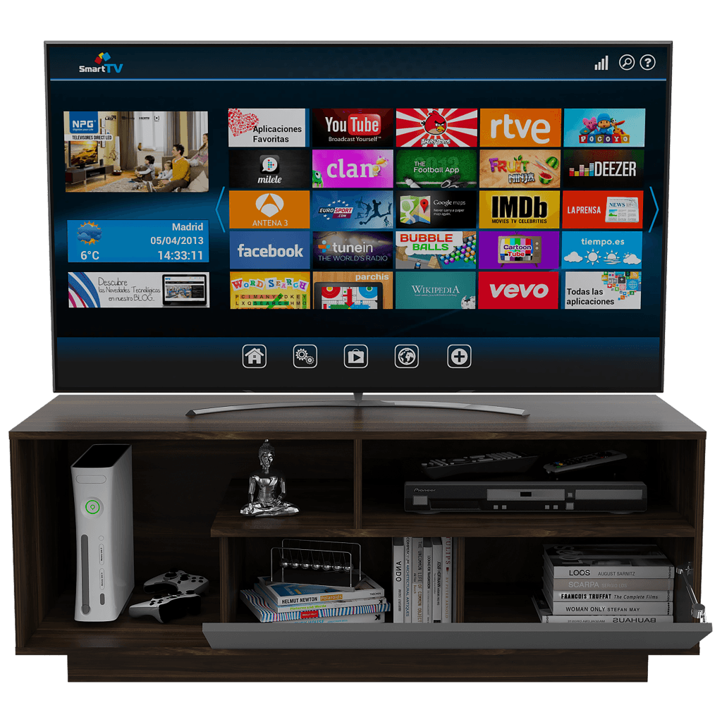 Mesa Para Tv Llevle Taupe Y Plomo Para Televisor De 55 Pulgadas