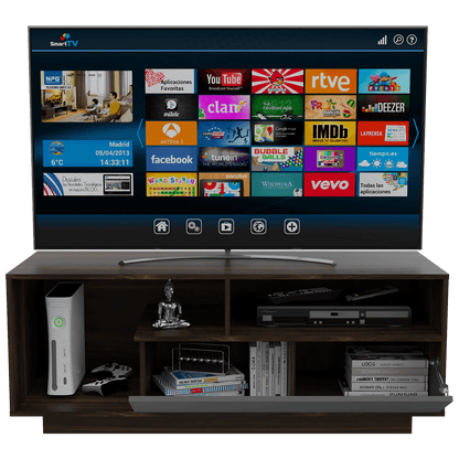 Mesa Para Tv Llevle Taupe Y Plomo Para Televisor De 55 Pulgadas