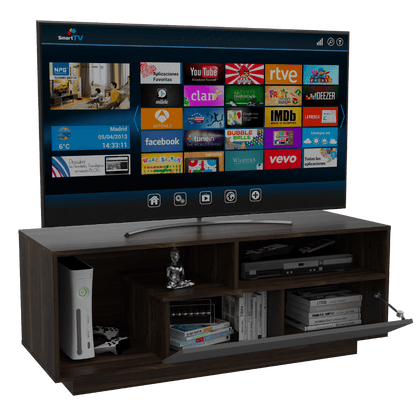 Mesa Para Tv Llevle Taupe Y Plomo Para Televisor De 55 Pulgadas