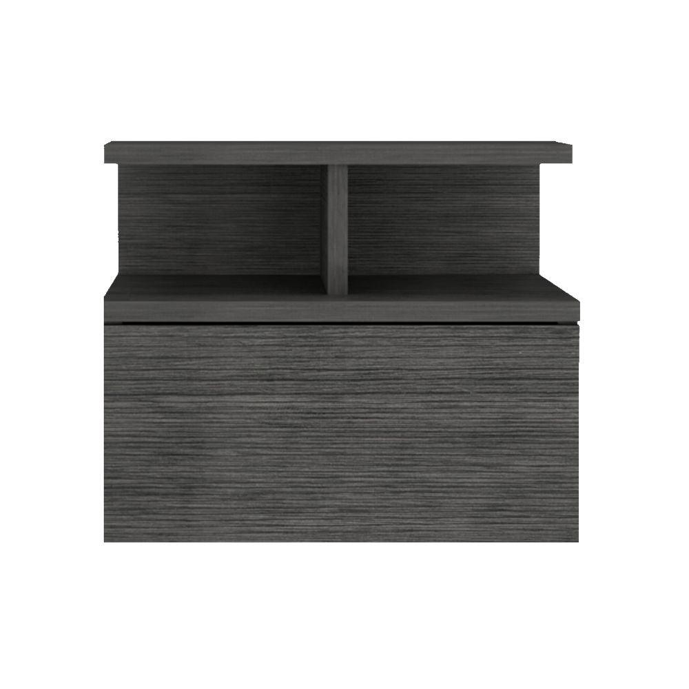 Mesa De Noche Flotante Velador  Gris